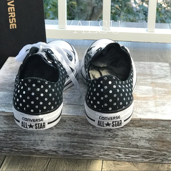 Converse Ctas OX Dots Black Silver WMNS AUTHENTIC - Picture 4 of 8